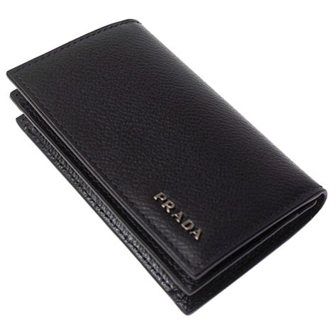 mens prada vitello wallets|Prada Mens Vitello Flap Card Holder Wallet Black Navy 2MC122.